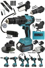 ASSUR 21v 6 Başlıklı Set Taşlama Somun Sıkma Tilki Kuyruğu Dal Budama Vidalama Hava Pompası